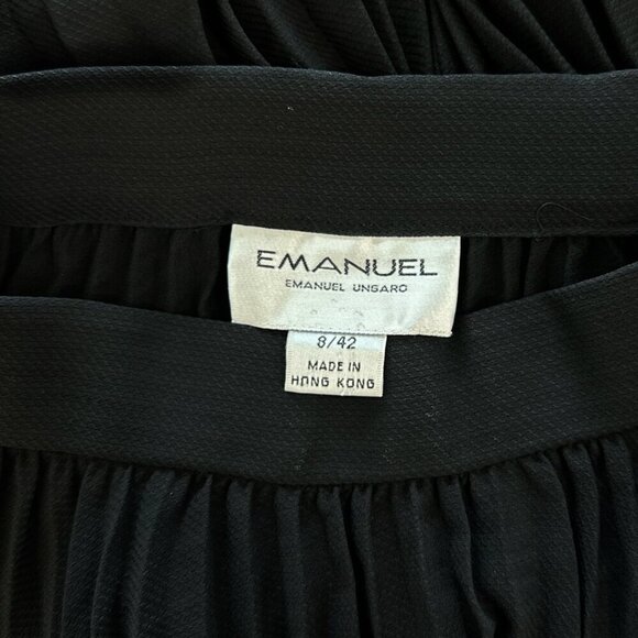 Emanuel Ungaro Vintage Black Lightweight Sheer Pleated Skirt Flirty Size 8 / 42 - Picture 3 of 3